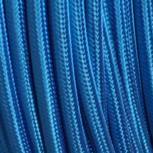 Câble textile bleu