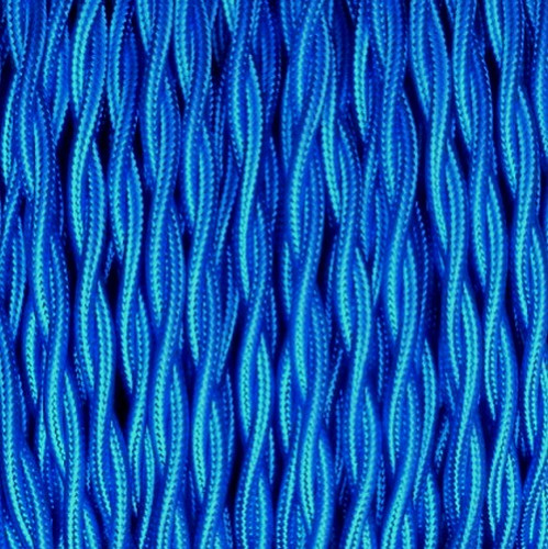 Câble textile bleu torsadé