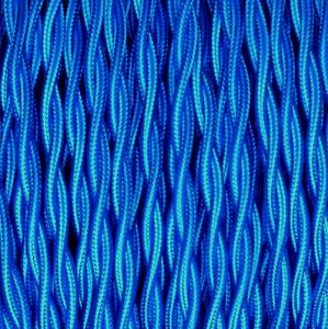 Câble textile bleu torsadé