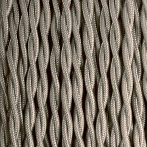 Câble textile taupe torsadé