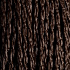 Câble textile marron foncé torsadé