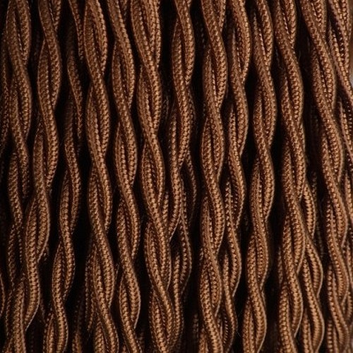 Câble textile marron torsadé