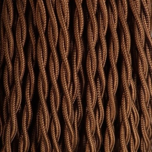 Câble textile marron torsadé