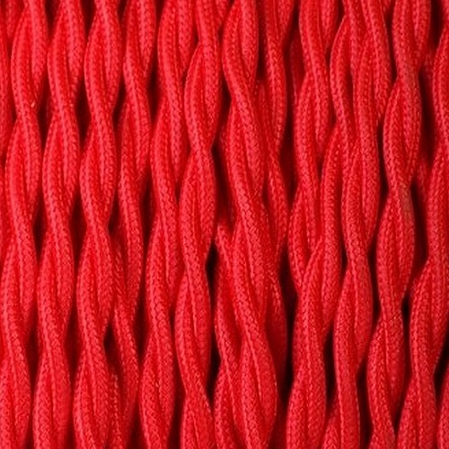 Câble textile rouge torsadé