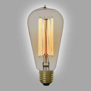 Ampoule déco vintage Cleveland 64mm, 40W, E27